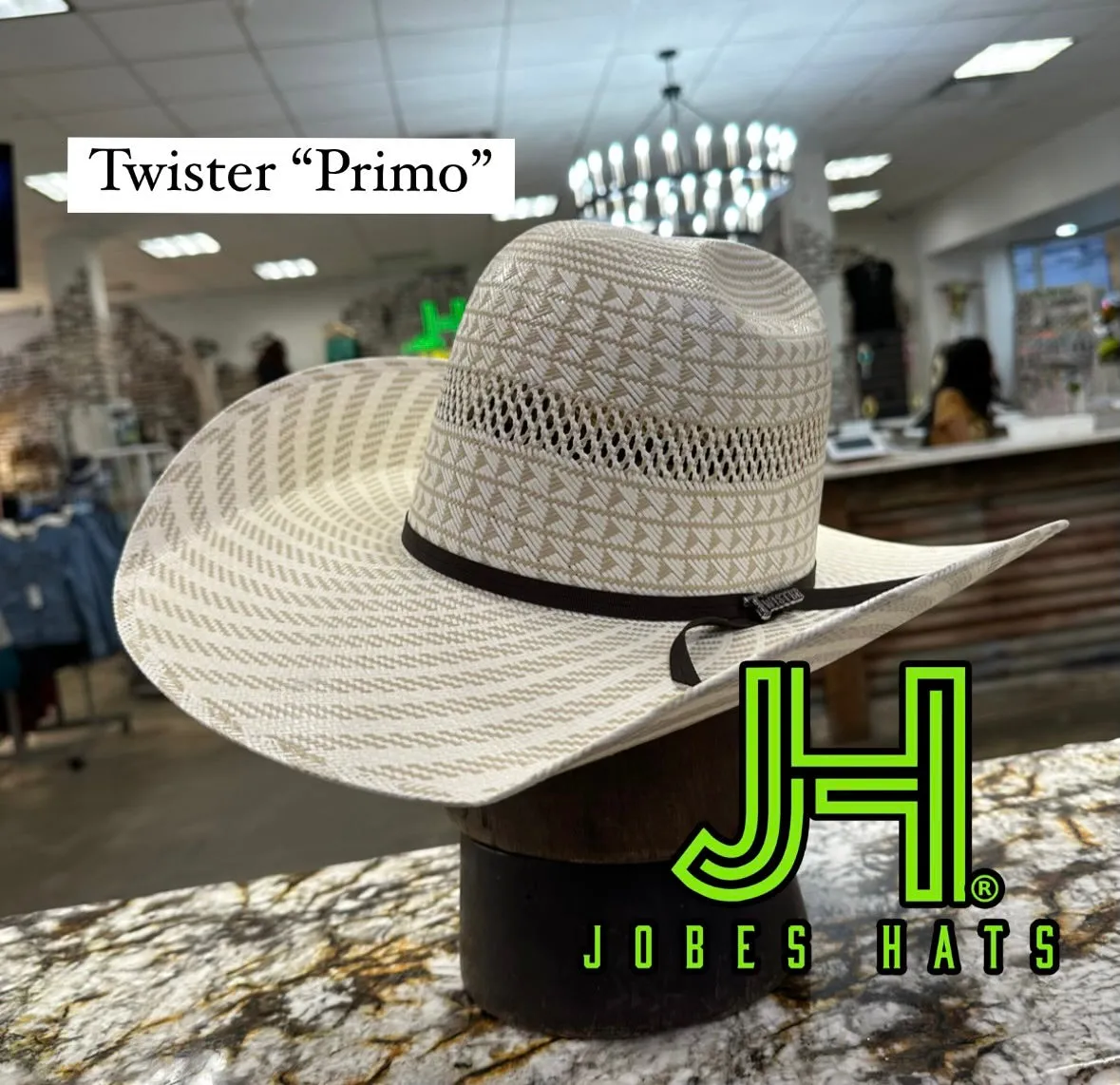 2023 Twister Straw Hat “Primo” 4”1/4 Brim (Comes open and flat)