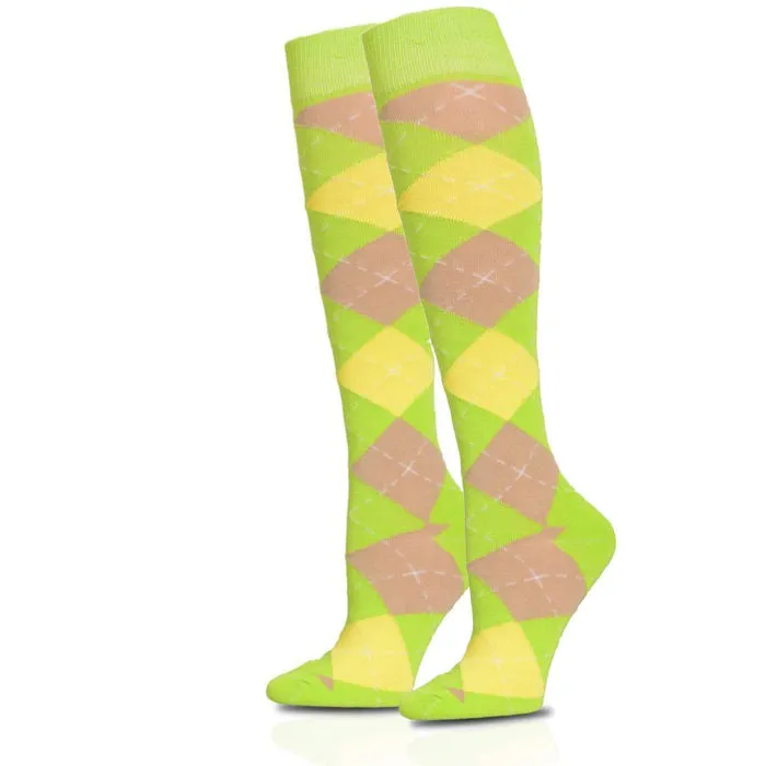 Argyle Knee High Socks