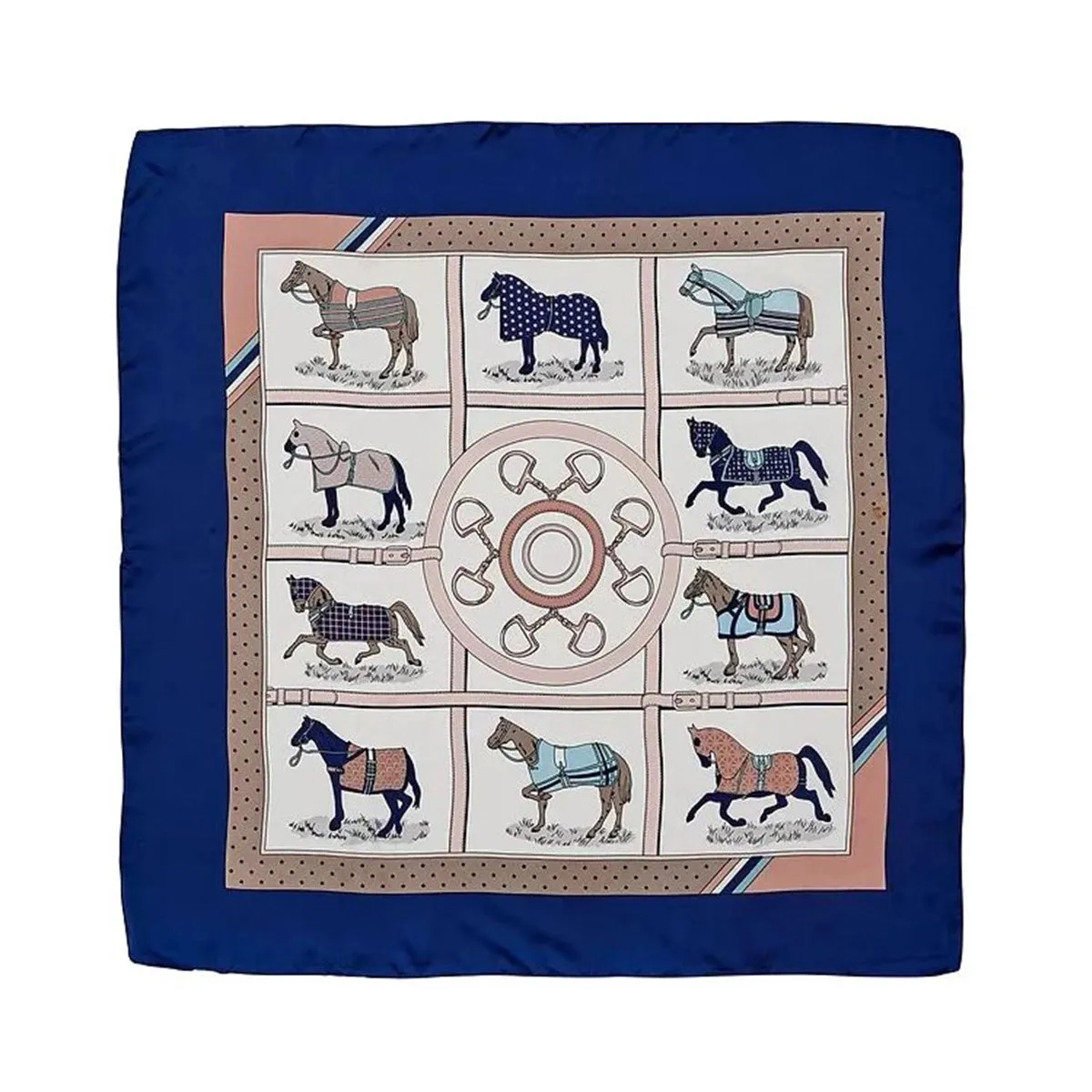 AWST Int'l Horses in Blankets Satin Scarf