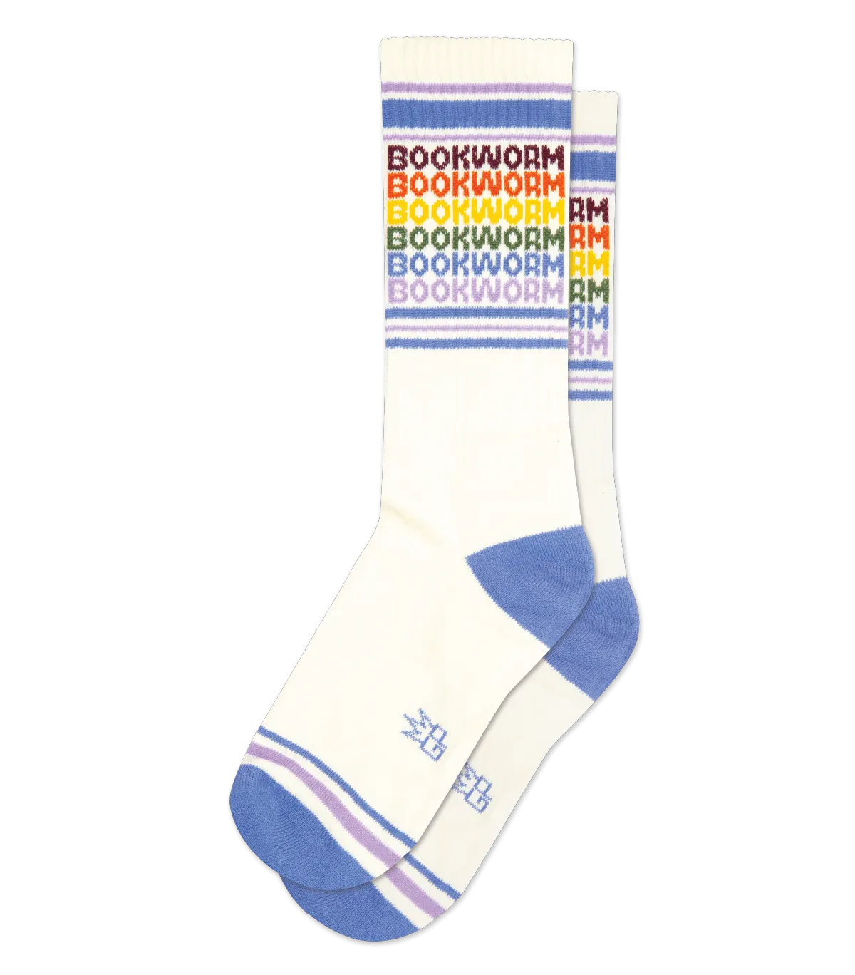 Bookworm - Vintage Rainbow repeat - Gym Crew Socks