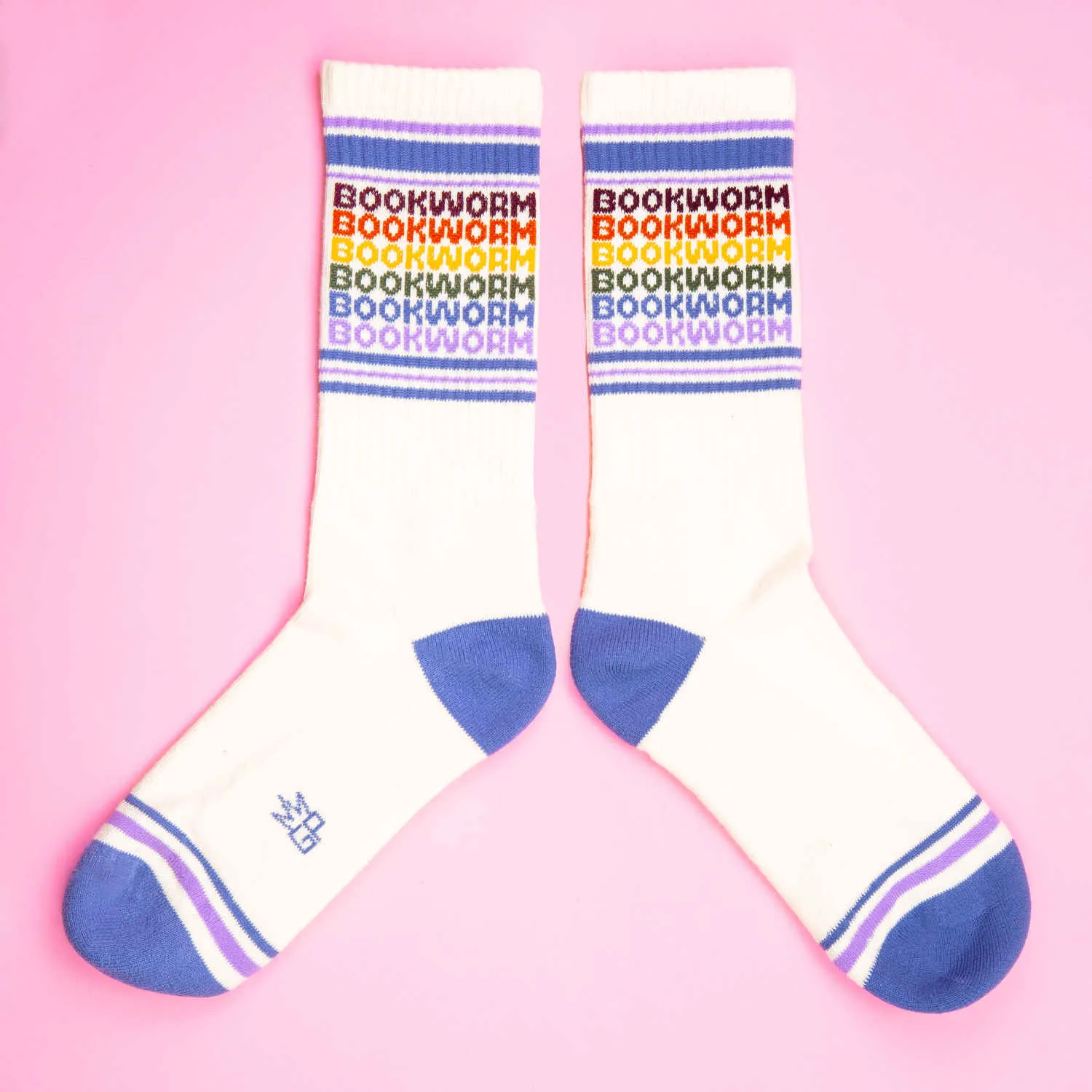 Bookworm - Vintage Rainbow repeat - Gym Crew Socks