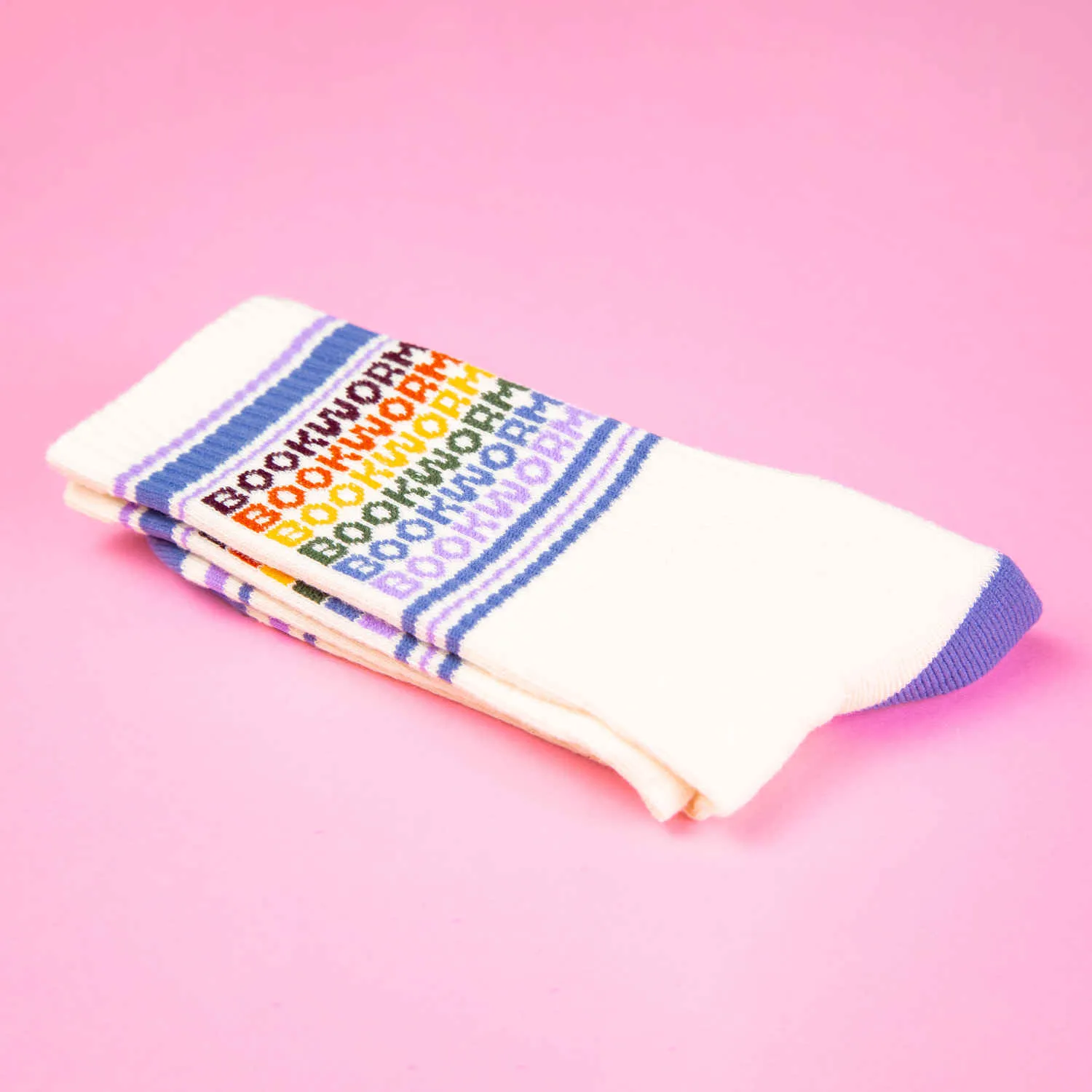 Bookworm - Vintage Rainbow repeat - Gym Crew Socks