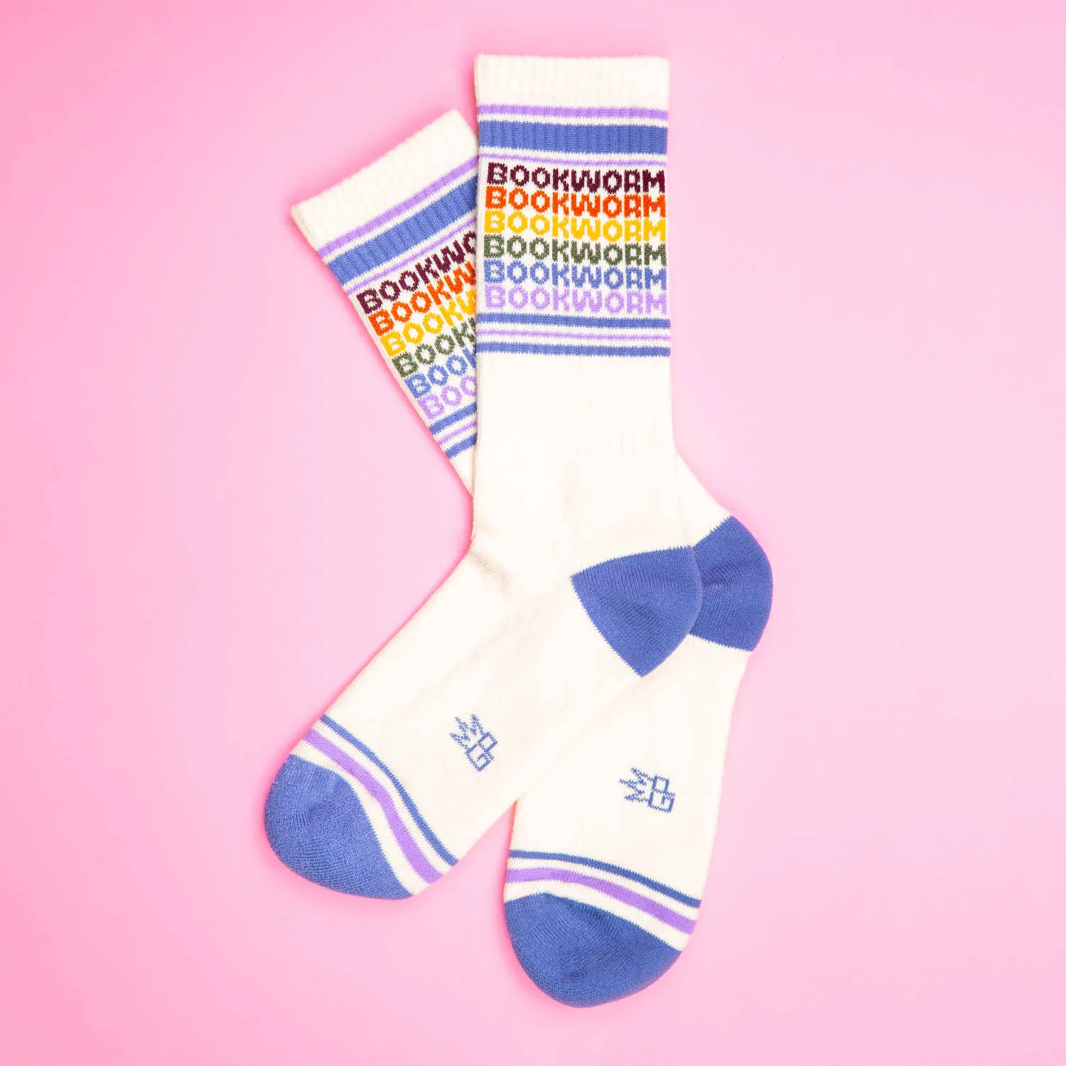 Bookworm - Vintage Rainbow repeat - Gym Crew Socks