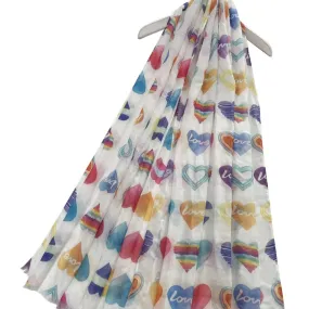 Colourful Pride Love Heart Scarf