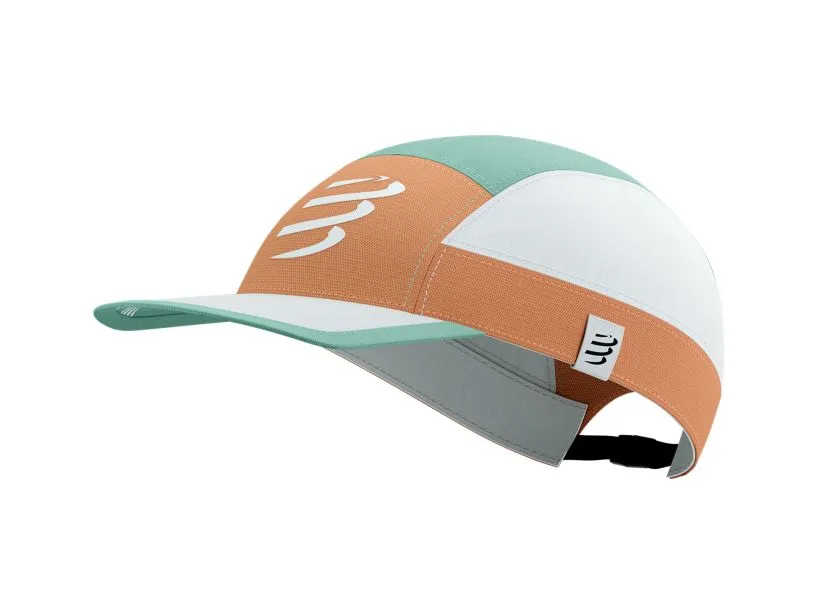 Compressport Unisex's 5 Panel Light Cap - Papaya Punch/Crème De Menthe