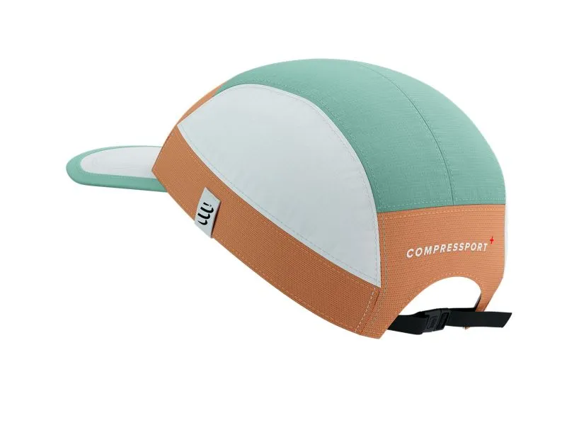 Compressport Unisex's 5 Panel Light Cap - Papaya Punch/Crème De Menthe