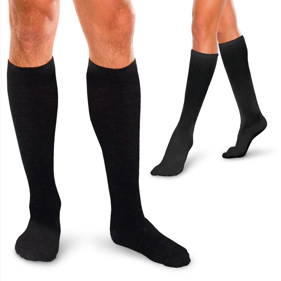 Corresport Sock 10-15 MMHG Black Large - One Pair (#16728)