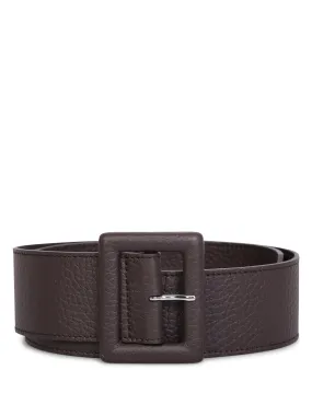 Dark brown hammered leather belt