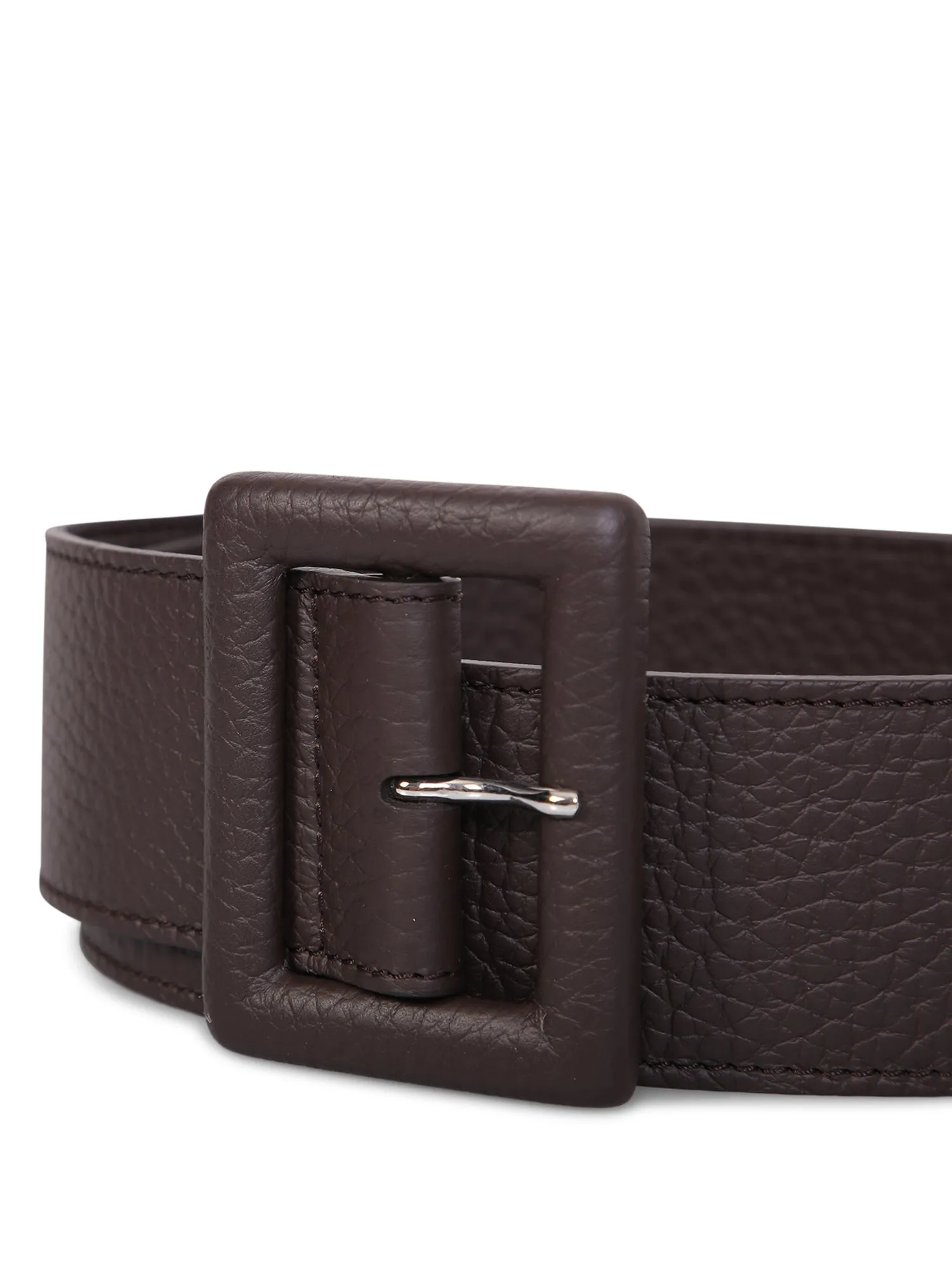 Dark brown hammered leather belt