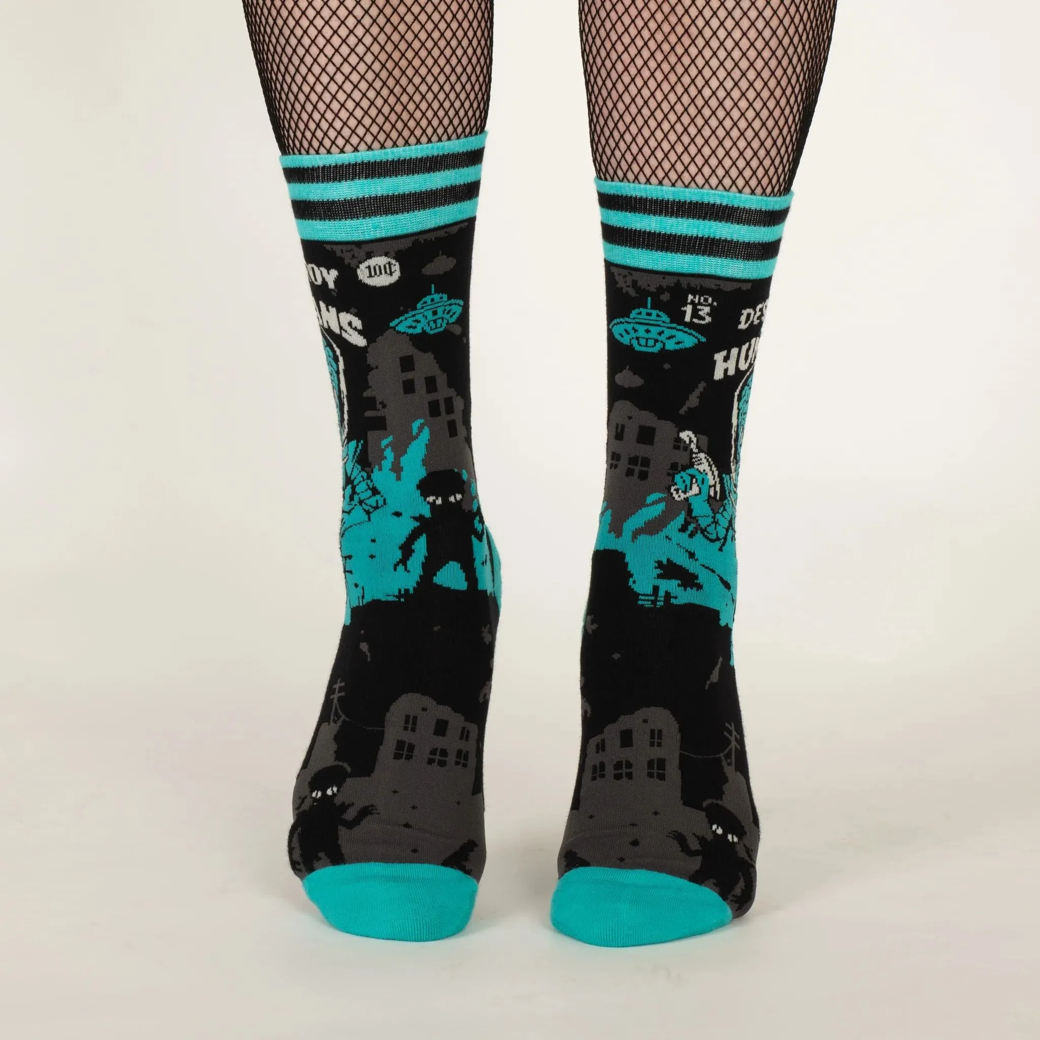 Destroy All Humans Crew Socks | Alien Horror Themed Socks