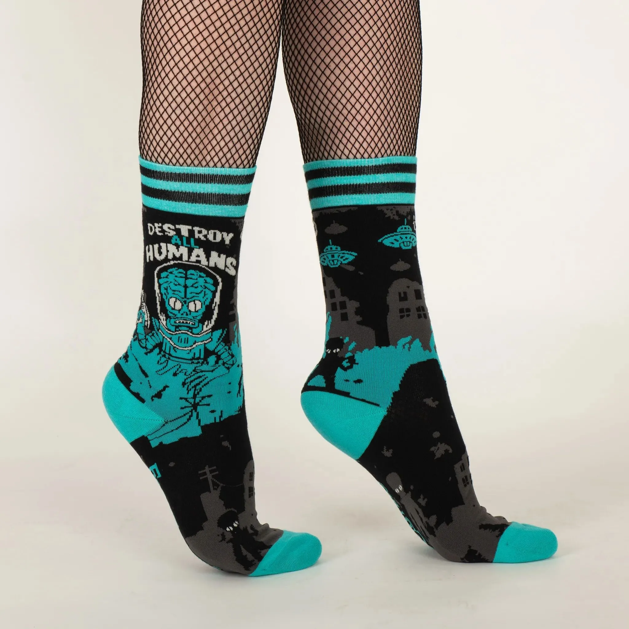 Destroy All Humans Crew Socks | Alien Horror Themed Socks