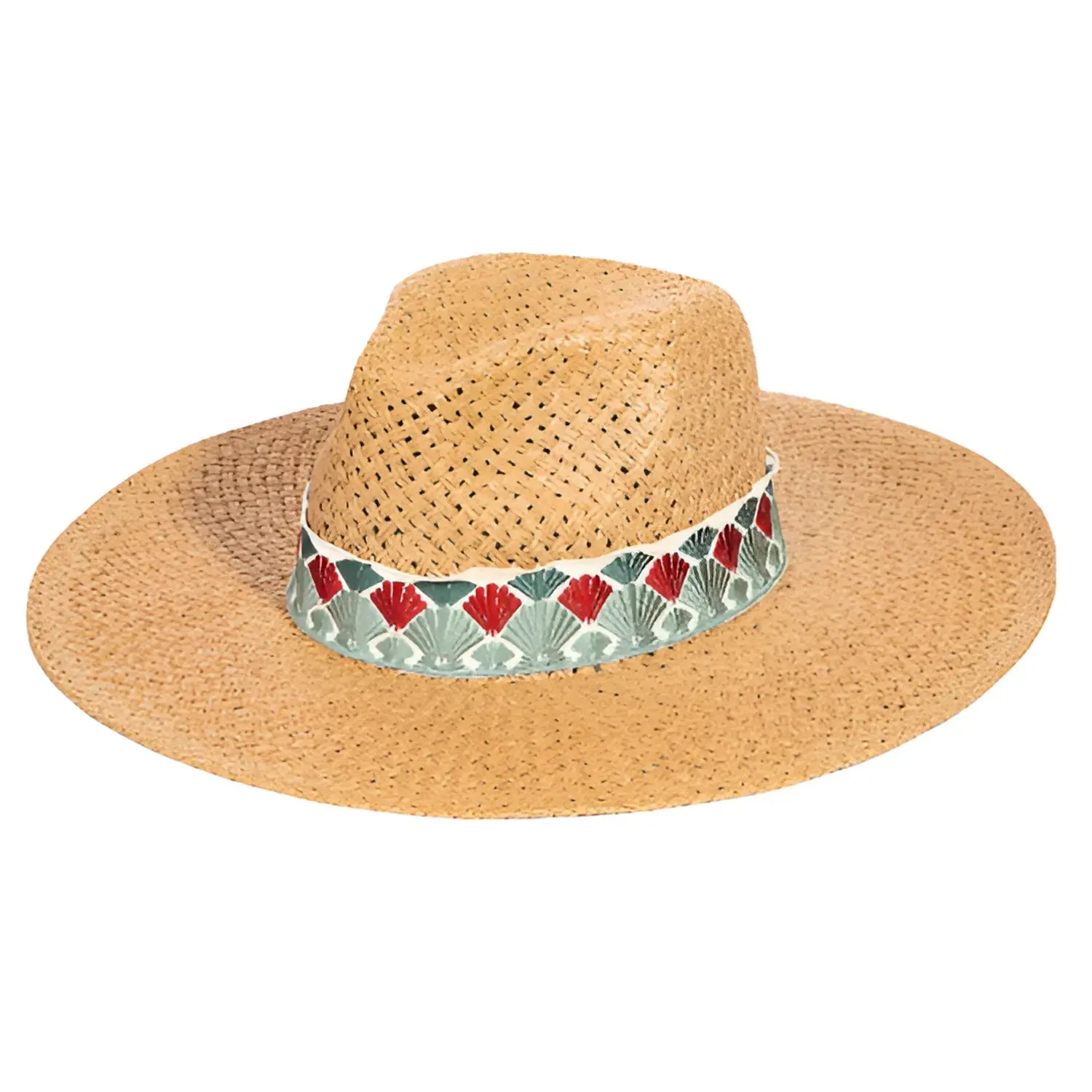 Fan Pattern Straw Fedora