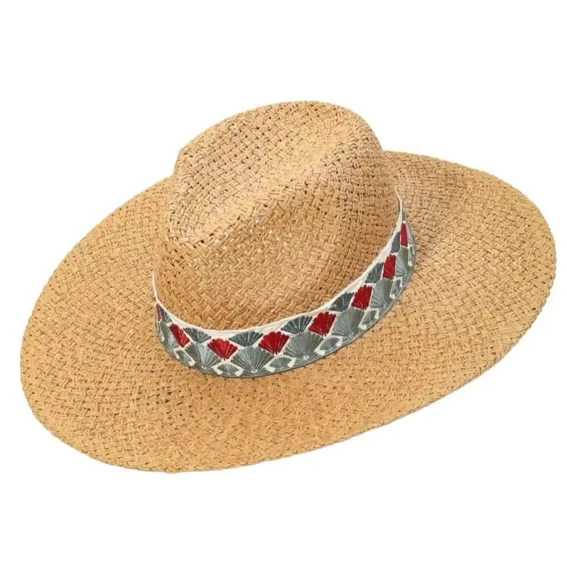 Fan Pattern Straw Fedora