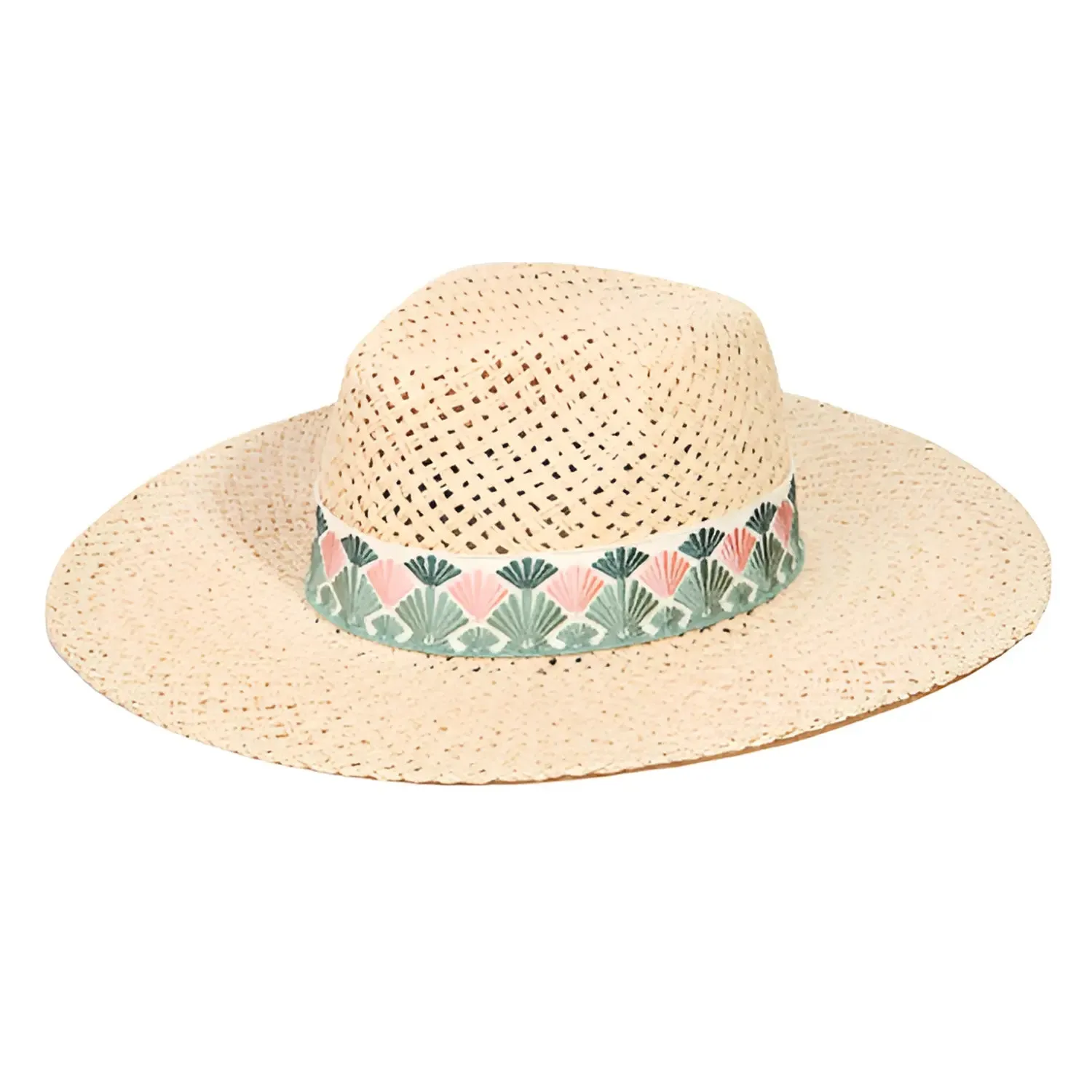 Fan Pattern Straw Fedora