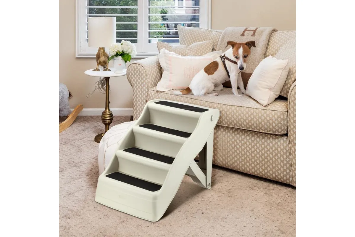 Foldable Pet Stairs 4 Step Ladder for Pet Cat Dog