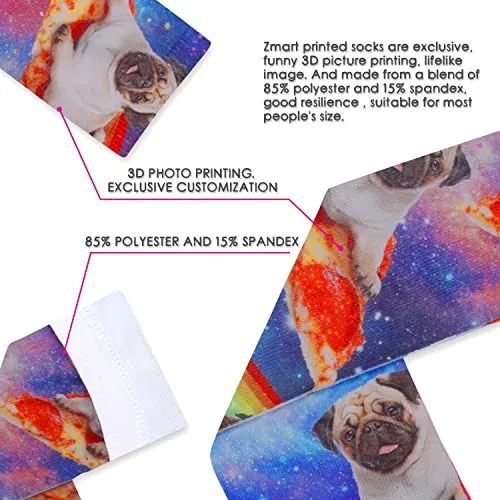 Funny Pug Gifts for Women Gifts for Her Pug Lovers Gift Cute Sock Gifts 3D Print Pug Socks