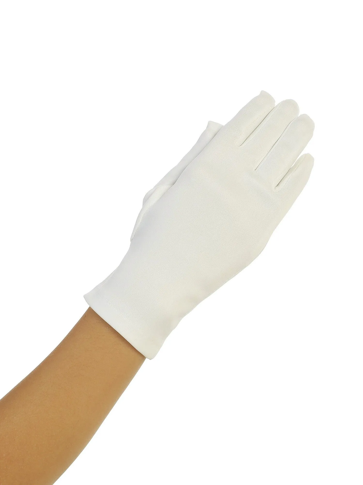 Girls Ivory Wrist Length Matte Satin Stylish Special Occasion Gloves 0-14