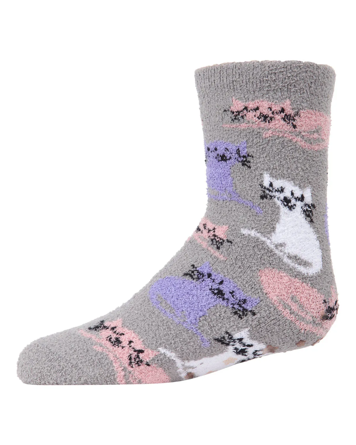 Girl's Kitty Cats Fuzzy Mid-Cut Socks 2-Pack