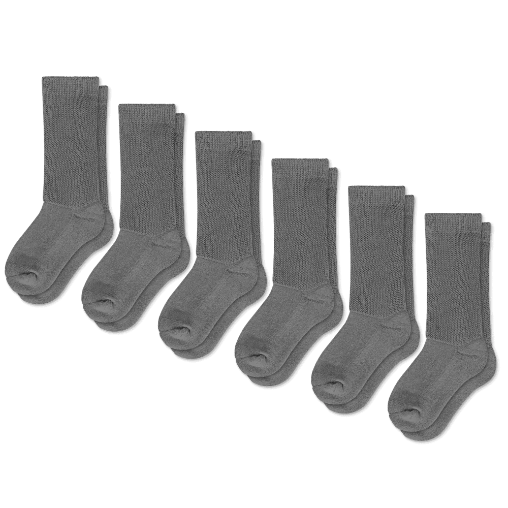 Gray EasyStretch™ Socks Bundle 6-Pack