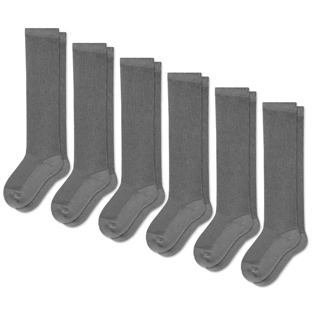 Gray EasyStretch™ Socks Bundle 6-Pack