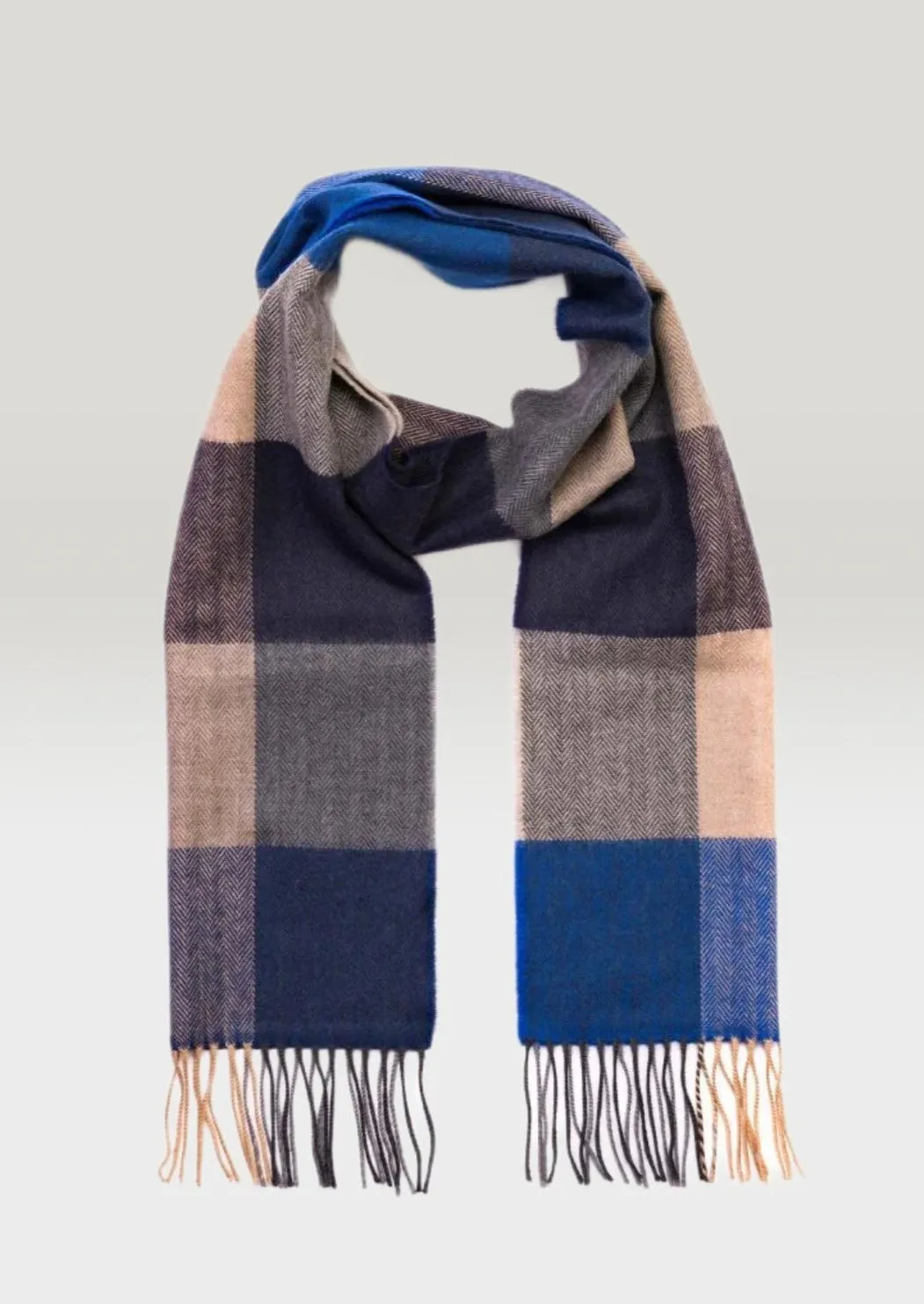 John Hanly Merino Scarf | Blue Navy Sand