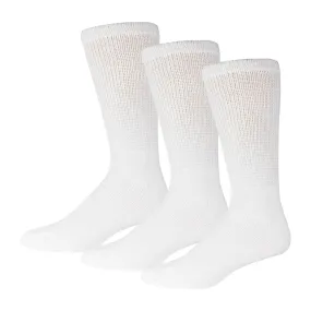 Ladies Diabetic Neuropathy Extra Stretchy Cotton Crew Socks, Women's Shoe Size 6-11