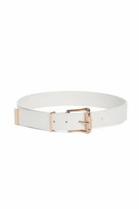 Laird Belt in White Leather