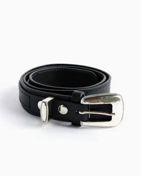 Minimal Western Belt in Black