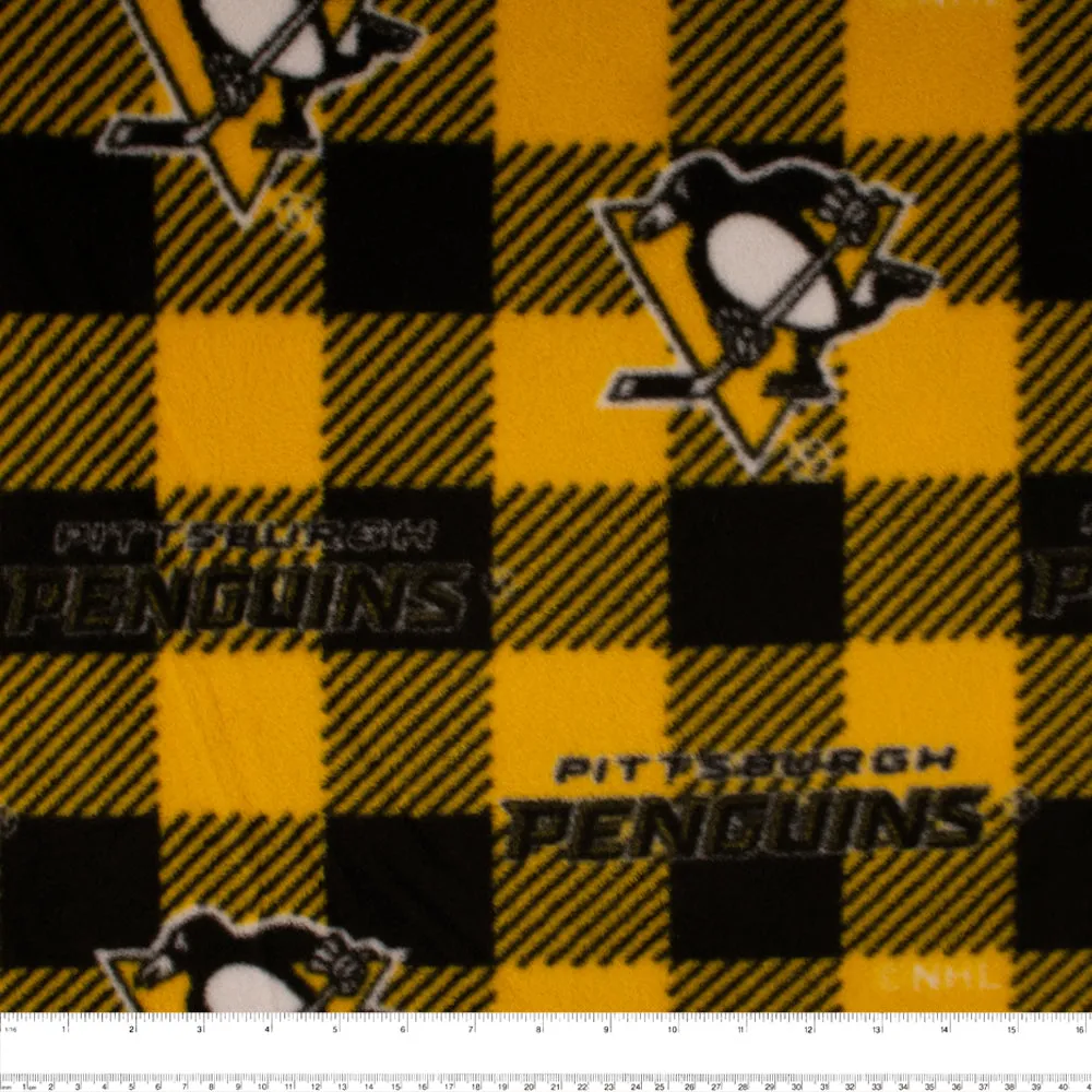 Pittsburgh Penguins - NHL Fleece Print - Buffalo plaid - Yellow