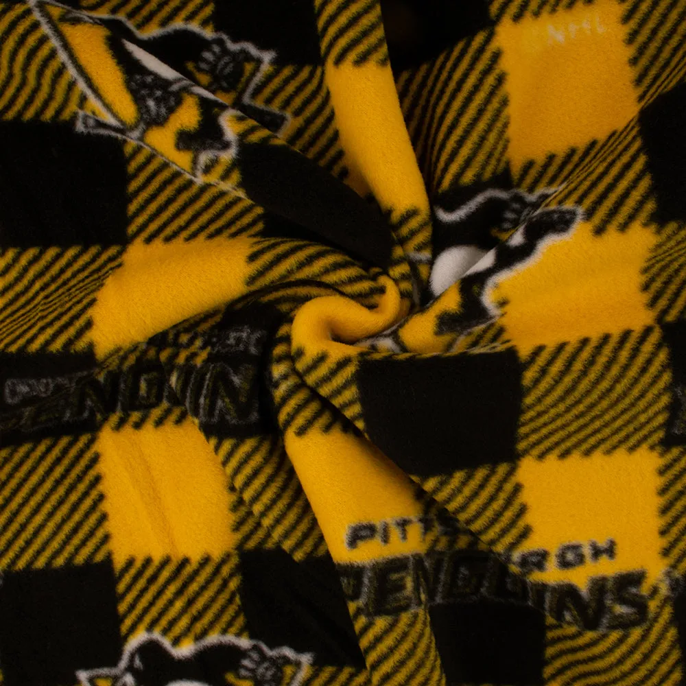 Pittsburgh Penguins - NHL Fleece Print - Buffalo plaid - Yellow