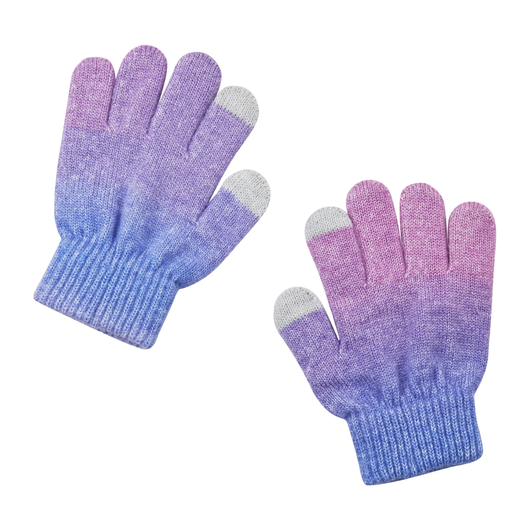 Purple & Pink Ombre Winter Hat & Glove Set