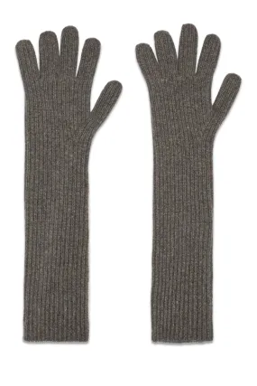 Recycled Cashmere-blend Ribbed Long Gloves