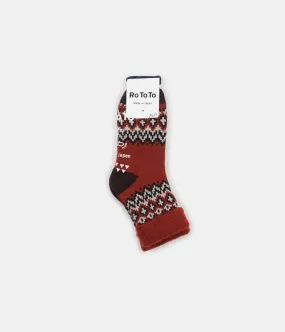 RoToTo Comfy Room Socks - Nordic Red