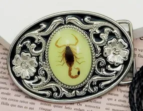 Silver Real Scorpion Belt Buckle