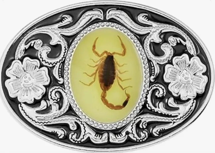 Silver Real Scorpion Belt Buckle