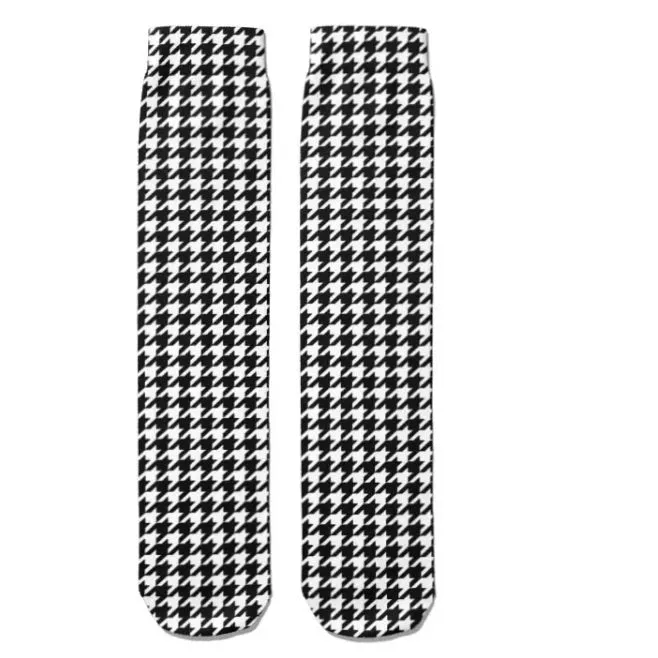 Socks: Houndstooth Black/White