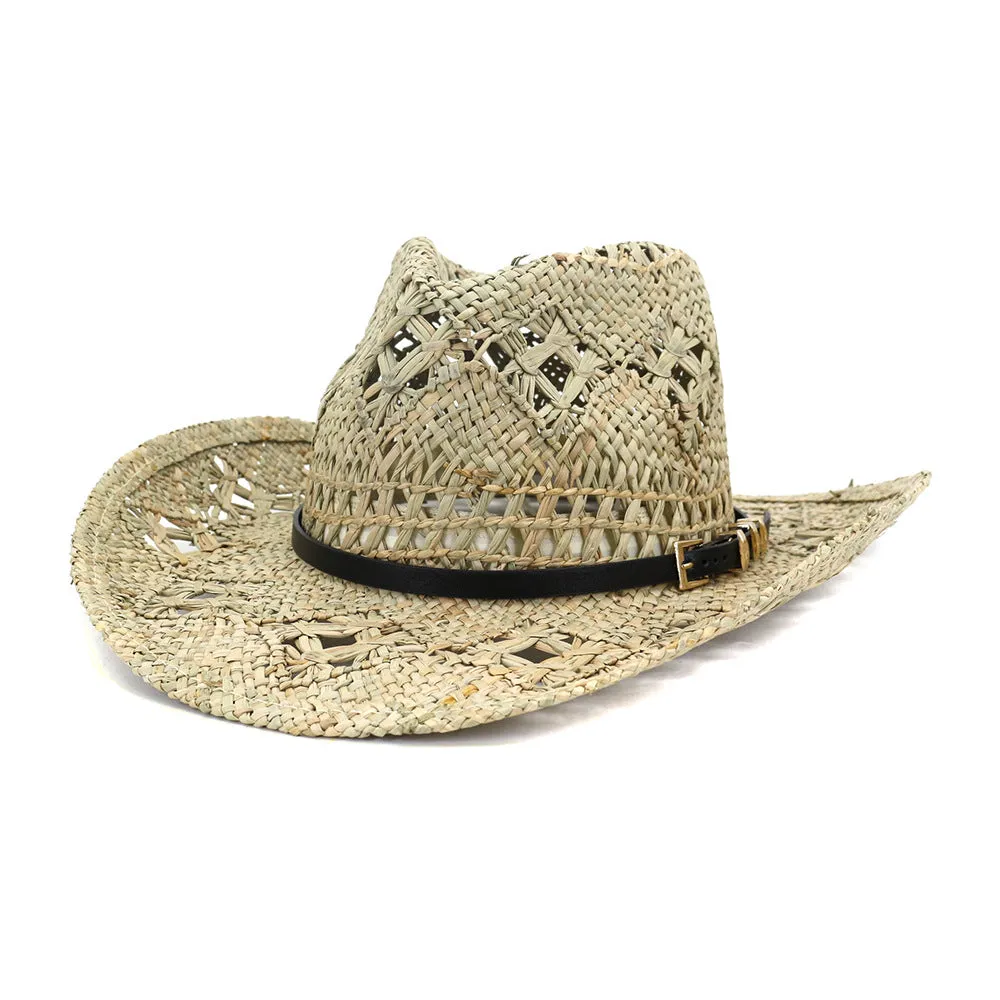 Straw Cowboy Hats Men's and Women's Cowboy Hat Sun Protection Sun Hat