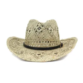 Straw Cowboy Hats Men's and Women's Cowboy Hat Sun Protection Sun Hat