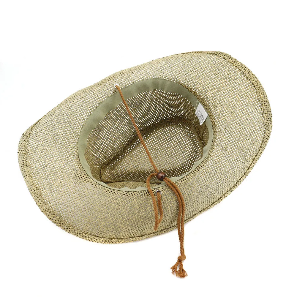 Straw Cowboy Hats Outdoor Seaside Beach Hat Sun Protection Sun Hat