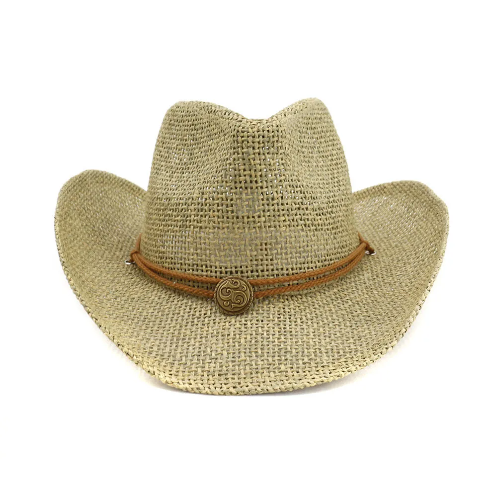 Straw Cowboy Hats Outdoor Seaside Beach Hat Sun Protection Sun Hat