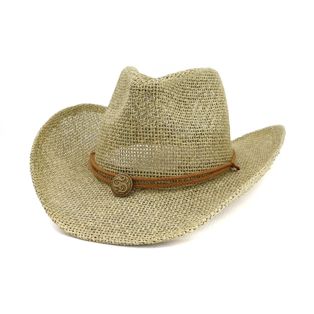 Straw Cowboy Hats Outdoor Seaside Beach Hat Sun Protection Sun Hat