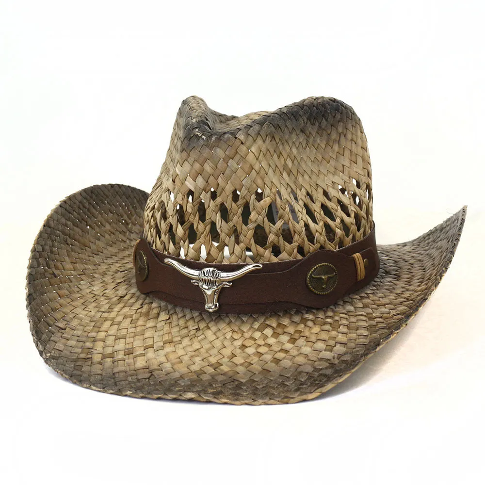 Straw Cowboy Hats Spring and Summer Men's and Women's Travel Sun Protection Sun Hat