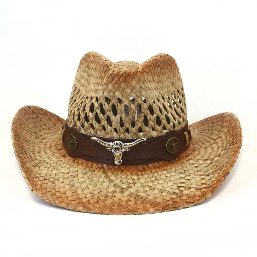 Straw Cowboy Hats Spring and Summer Men's and Women's Travel Sun Protection Sun Hat