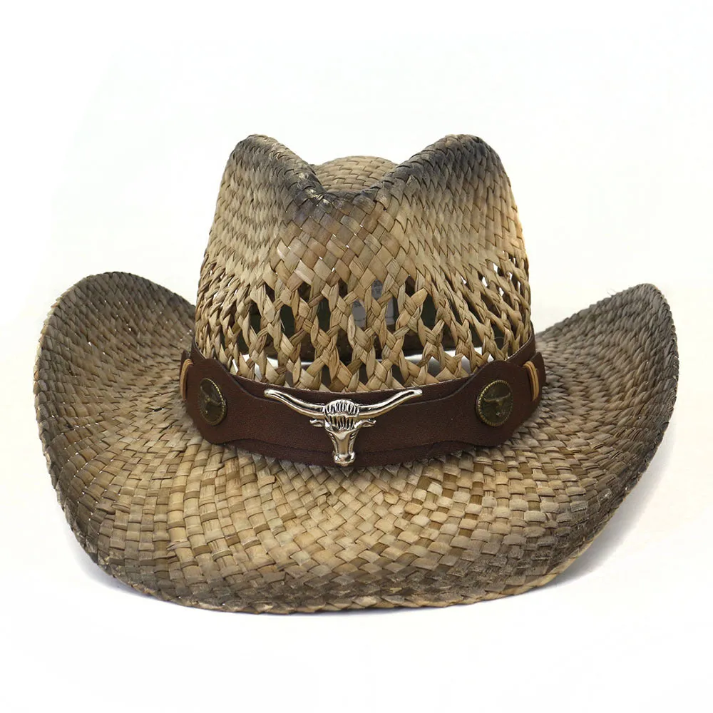 Straw Cowboy Hats Spring and Summer Men's and Women's Travel Sun Protection Sun Hat