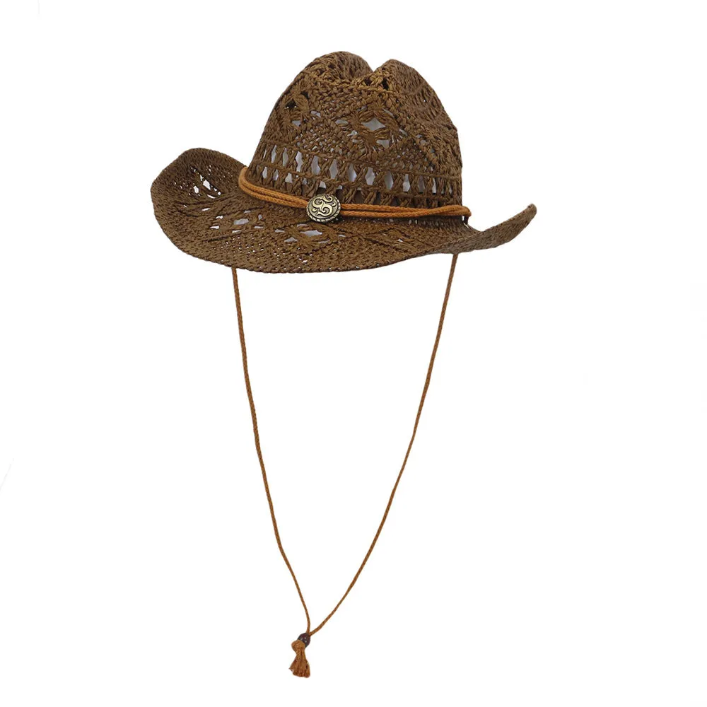 Straw Cowboy Hats Straw Cowboy Hat Male Outdoor Seaside Beach Hat