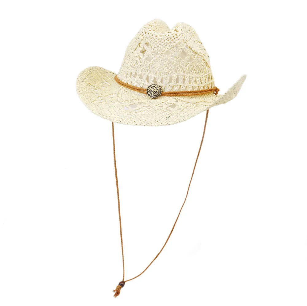 Straw Cowboy Hats Straw Cowboy Hat Male Outdoor Seaside Beach Hat