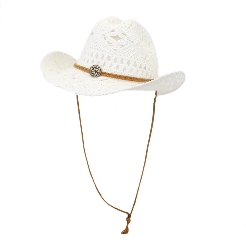 Straw Cowboy Hats Straw Cowboy Hat Male Outdoor Seaside Beach Hat