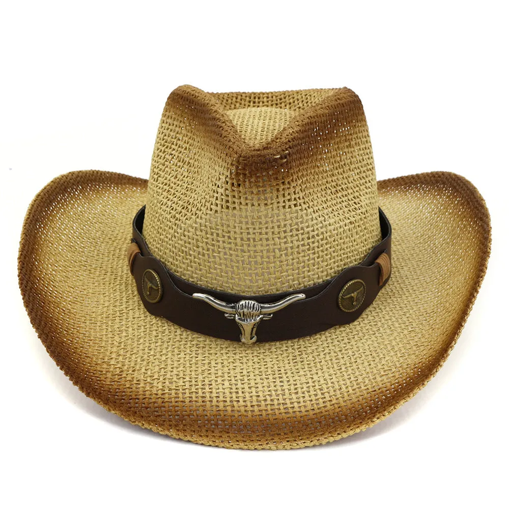 Straw Cowboy Hats Straw Cowboy Hat Outdoor Seaside Beach Hat