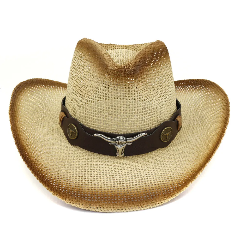 Straw Cowboy Hats Straw Cowboy Hat Outdoor Seaside Beach Hat