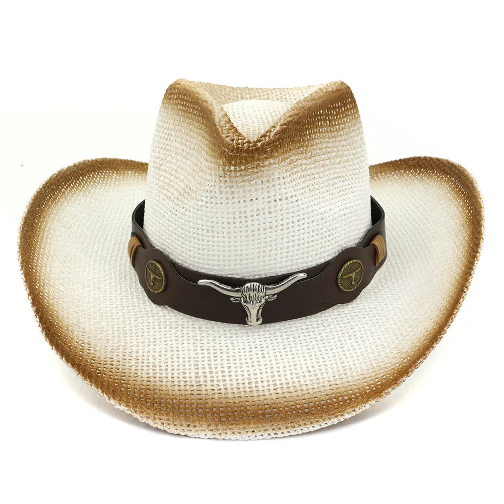 Straw Cowboy Hats Straw Cowboy Hat Outdoor Seaside Beach Hat